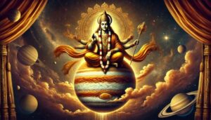 Surya sits with Chhāyā; Shani stands behind, Sanjana meditates in distant forest form.