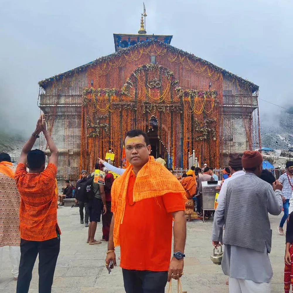 Astrologer Sailyajit Baruah at Kedarnath Temple
