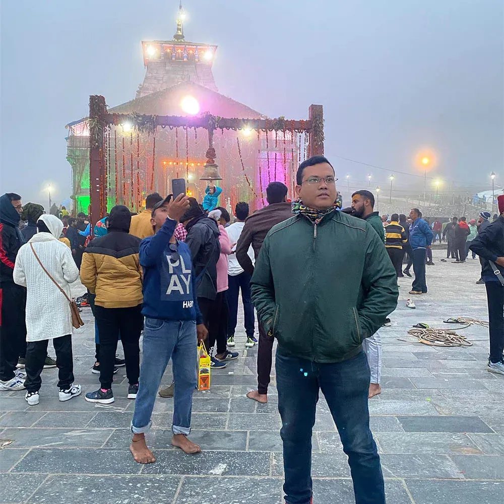 Astrologer Sailyajit Baruah at Kedarnath Temple