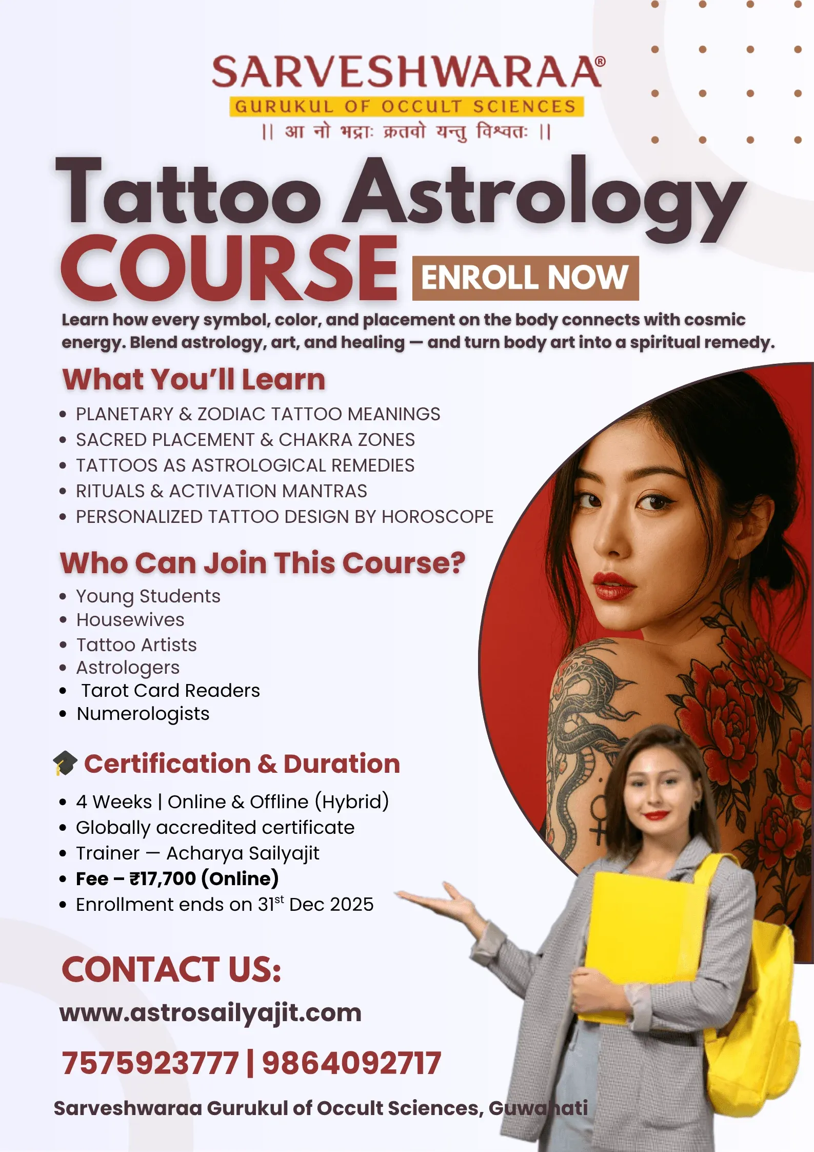 Tattoo Astrology, Acharya Sailyajit, India’s trusted Astro-Vastu & Occult Mentor™,